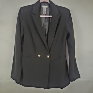 Sans Souci Womens Black Blazer Coat Button Size Small